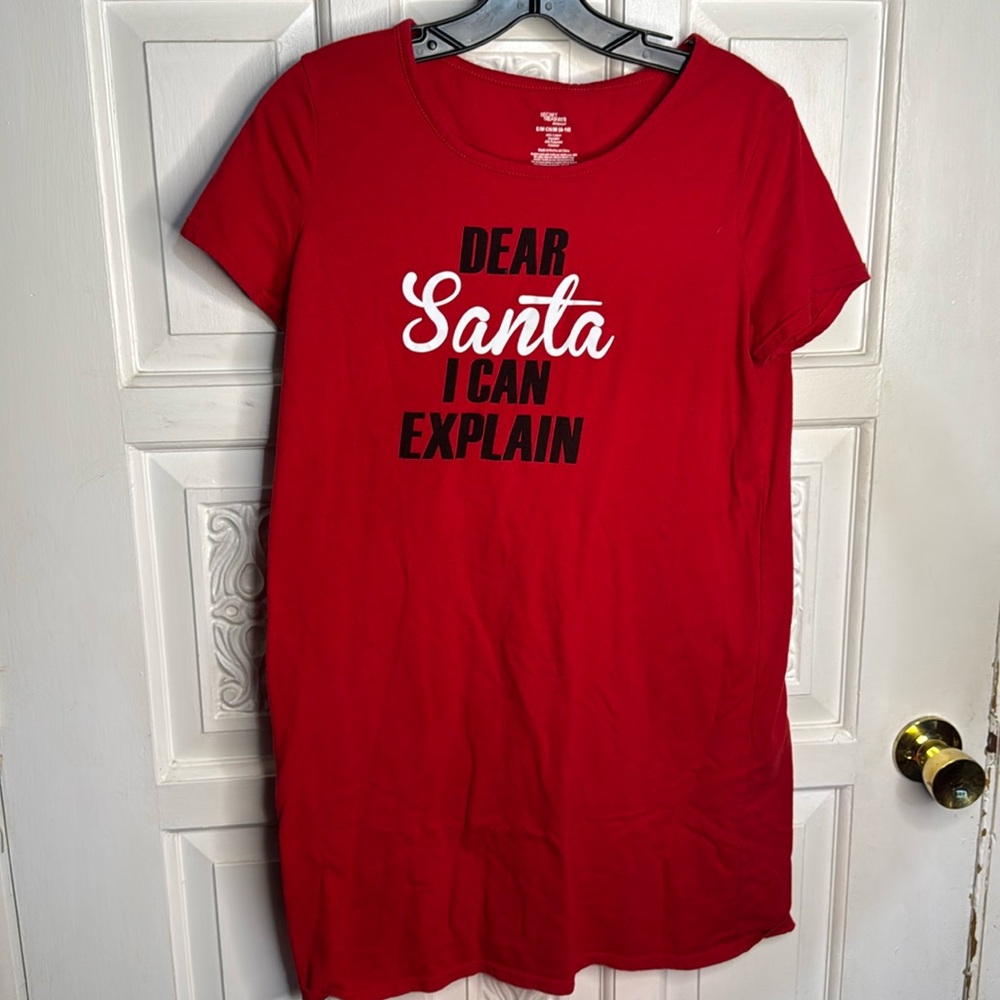 Secret Treasures Red  Dear Santa I Can Explain Nightgown Size Medium